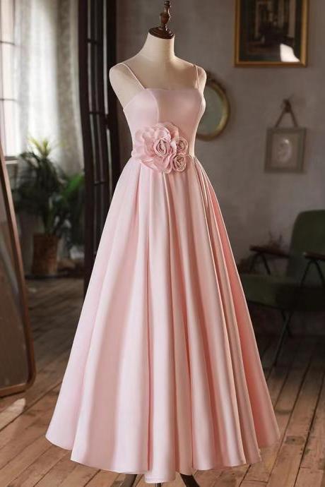 , Spaghetti Strap Party Dress, Cute Prom Dress,pink Bridesmaid Dress,handmade