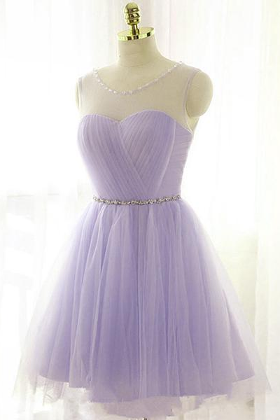 Cute Lavender Homecoming Dress With Belt, Short Party Dress,handmade