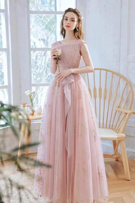 Sleeveless Prom Dress, Pink Evening Dress, Sweet Party Dress,fairy Graduation Dress,handmade