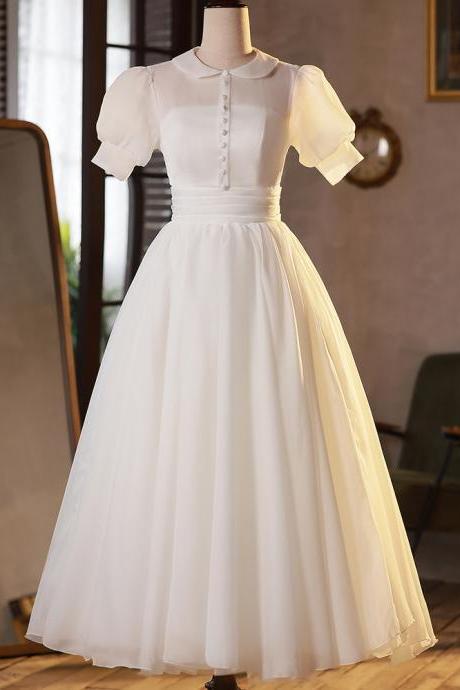 White Prom Dress,princess Bridal Dress,stylish Party Dress,handmade