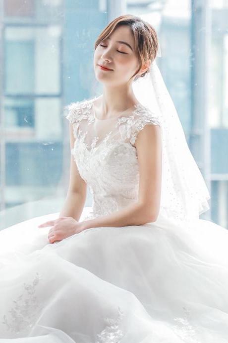 Light Main Wedding Dress, Bride Wedding Dress, Temperament Simple Wedding Dress, Trailing Bride Dress,handmade