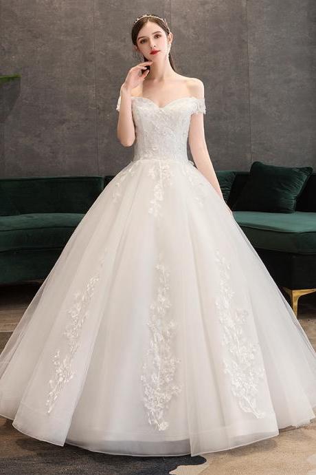 Floor Length Wedding Dress,bridal Dress, Fairy Off Shoulder Bridal Dress,handmade