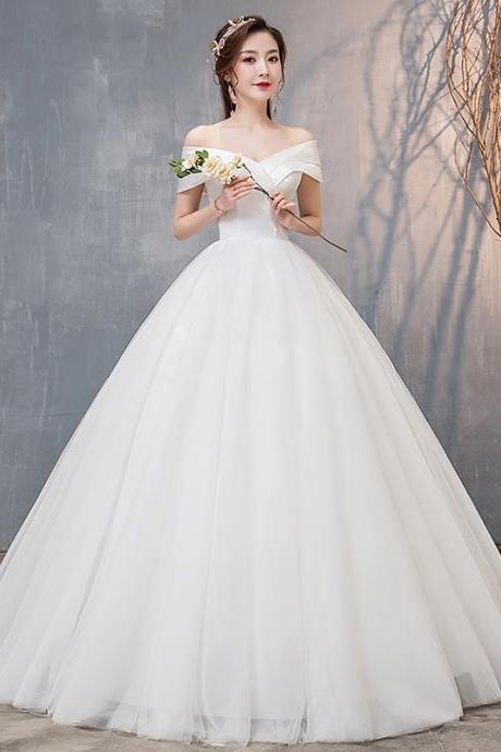 Princess Bridal Dress, Light Simple Atmospheric Wedding Dress, Cap Sleeve Ball Gown Wedding Dress,handmade