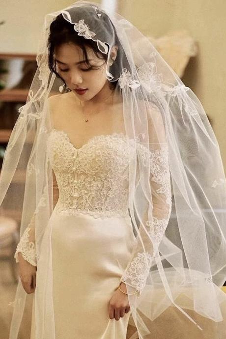 Off Shoulder Bridal Dress, Light Wedding Dress Bridal Dress, Satin Evening Dress, Elegant Wedding Dress,handmade