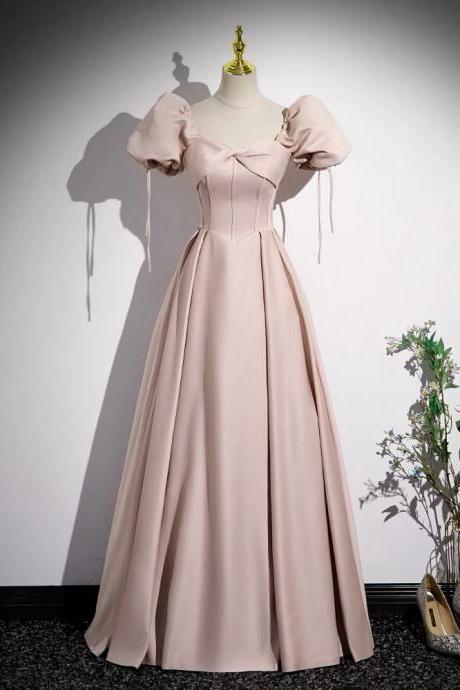 Off Shoulder Prom Dress,satin Evening Dress,pink Wedding Dress,cute Party Dress,handmade