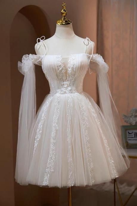 White Prom Dress,chic Evening Dress,sweet Brithday Dress,cute Homecoming Dress,fairy Party Dress,handmade