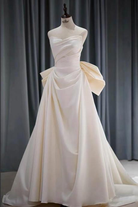 Strapless Bridal Dress, Satin Wedding Dress ,sexy Bridal Dress, Mermaid Wedding Dress,handmade