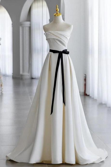 Strapless Bridal Dress,white Wedding Dress,simple Bridal Dress,sexy Wedding Dress,handmade