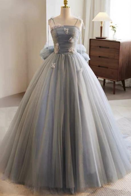 Haute Halter Evening Dress, Applique Wedding Dress, Gray Brida Dress, Fairy Quinceanera Dress,handmade