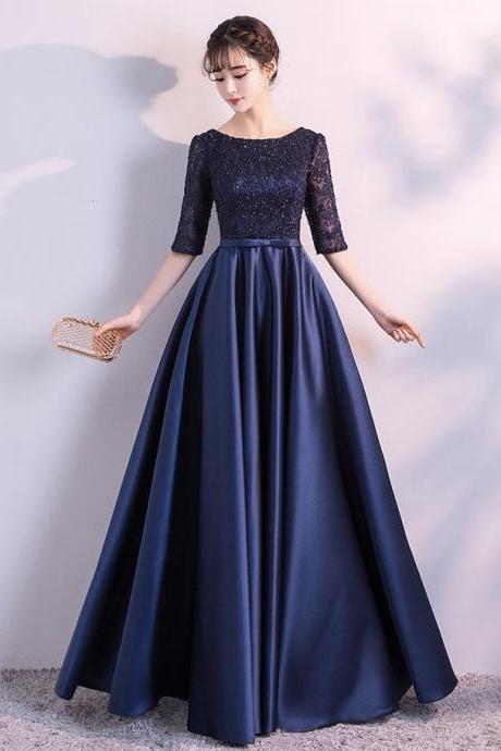 Elegant Navy Blue Prom Dress,formal Wedding Guest Dress