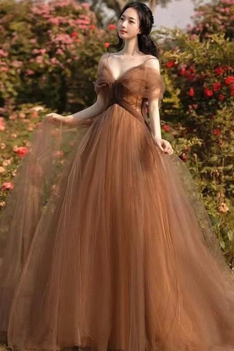 Spaghetti Strap Prom Dress,charming Evening Dress,fairy Party Dress