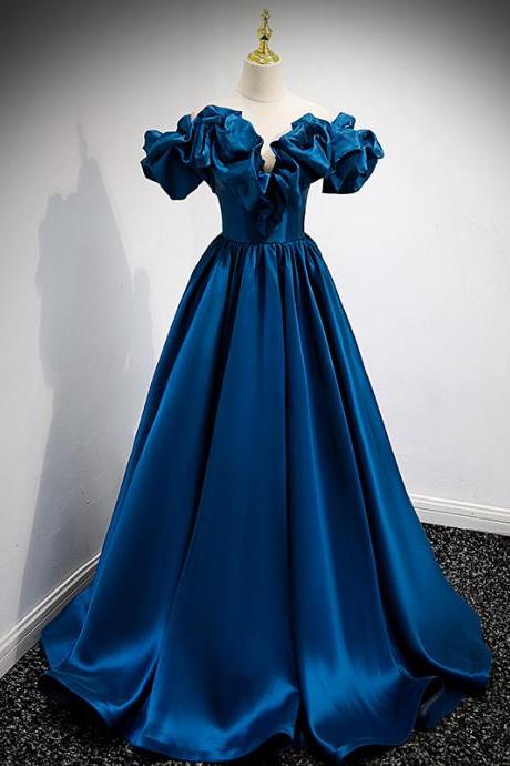 Elegant Satin A Line Off Shoulder Red/blue Prom Dress Formal Evening Dress