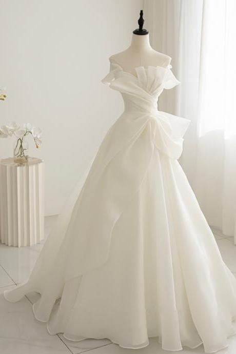 Off Shoulder Chic Bridal Dress Unique White Wedding Dress