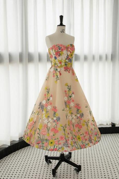 Modern Fashion Dress , Unique Floral Party Chic Prom Dress