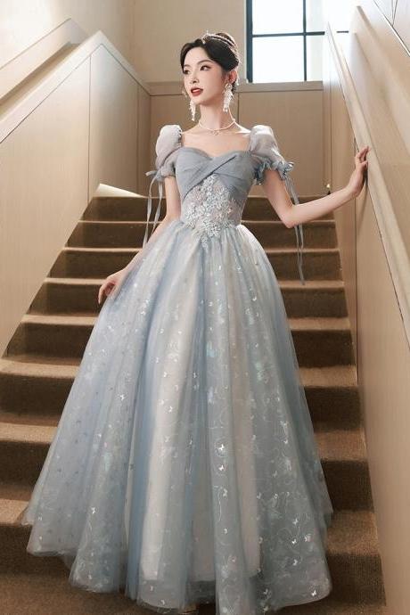 Off Shoulder Prom Dress ,blue Princess Party Dress Fairy Graduation Dress