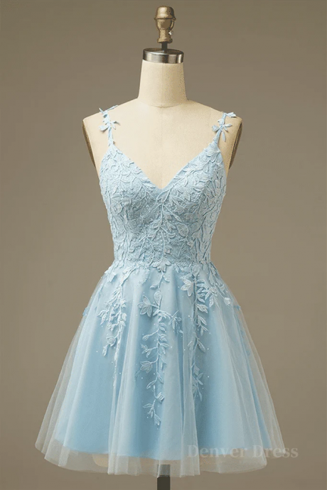 Spaghetti Strap Prom Dress ,lace Princess Party Dress Cute Party Dress