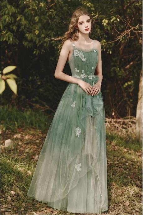 Enchanted Forest Tulle Gown With Butterfly Appliques