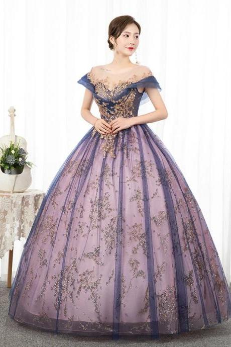 Elegant Off-shoulder Embroidered Ball Gown Prom Dress