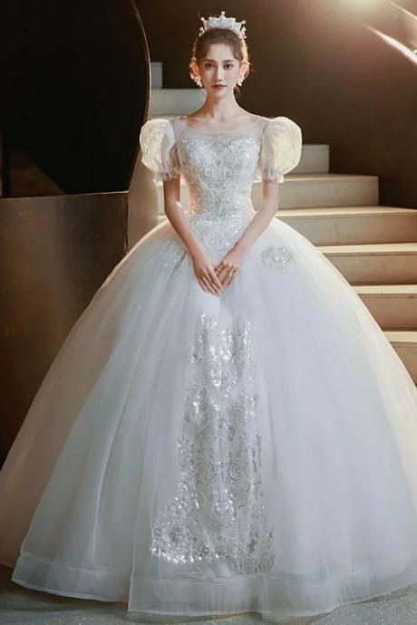 Elegant Off-shoulder Bridal Gown With Lace Embellishments