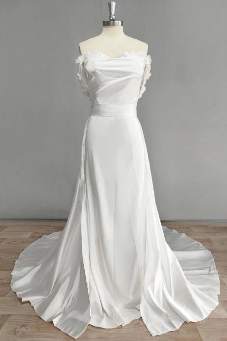 Off Shoulder Gown with Beaded Neckline main image 1
