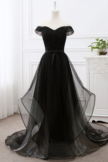 Dydsz Women's 2-Piece Prom Dress - Short A-Line Tulle Cocktail Gown With Beaded Lace (Size 4, Black)
