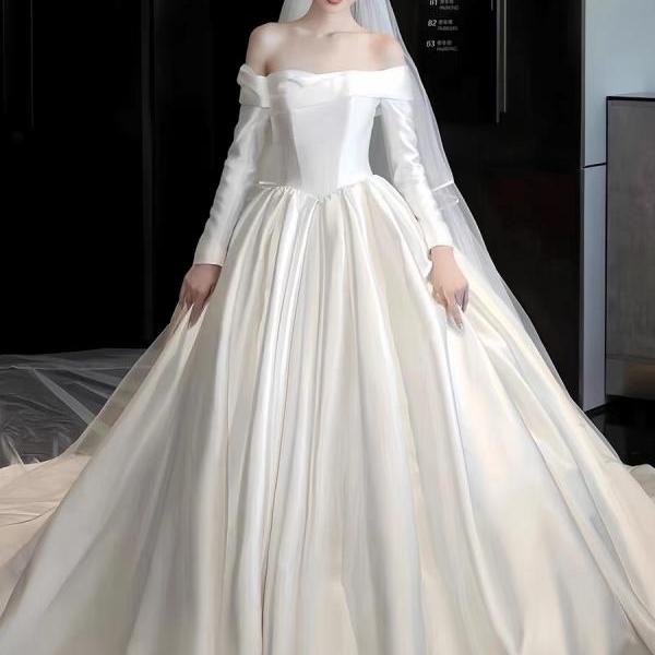 Kaisley  Elegant Off Shoulder White Wedding Dress main image 1