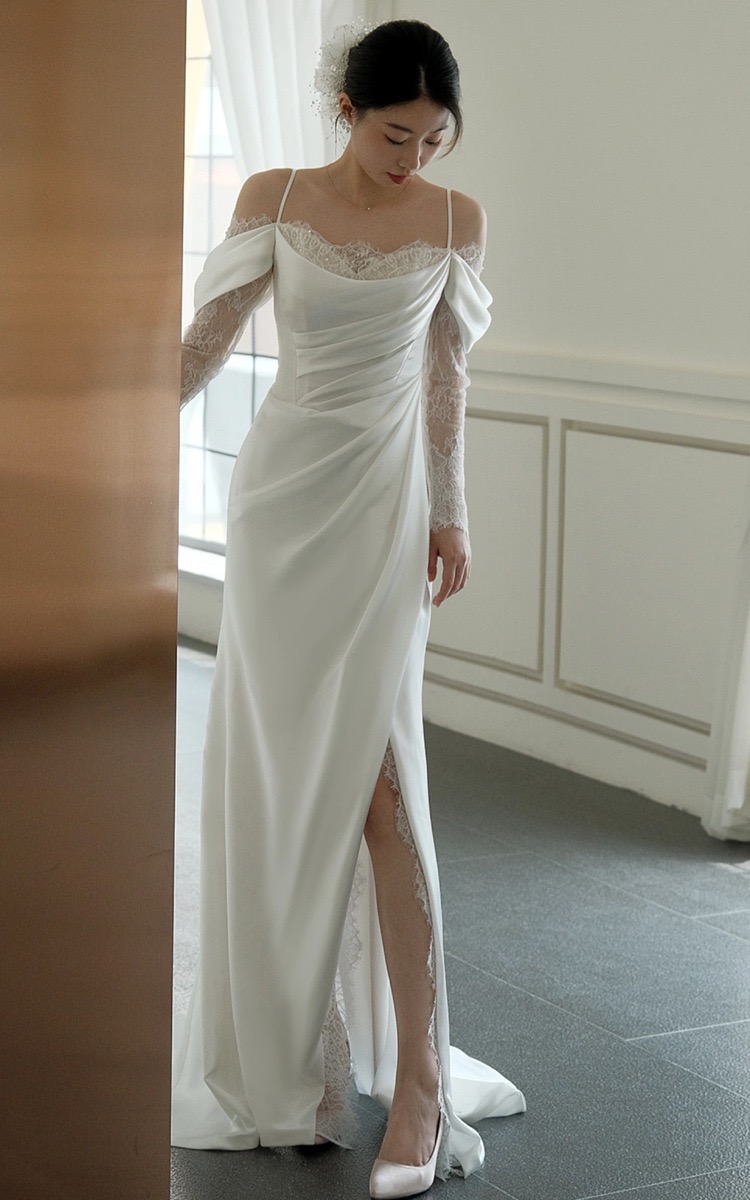 Long Sleeve White Wedding Dress – Bridal Gown