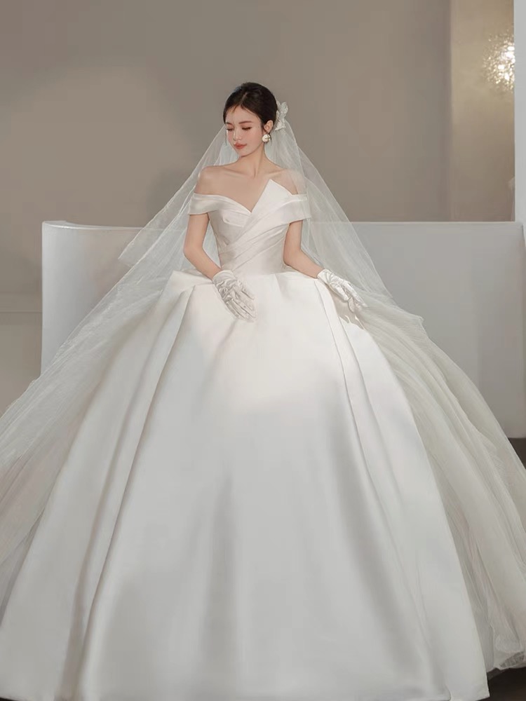 Off Shoulder Wedding Dress, White Wedding Dress, Elegant Bridal Dress ...