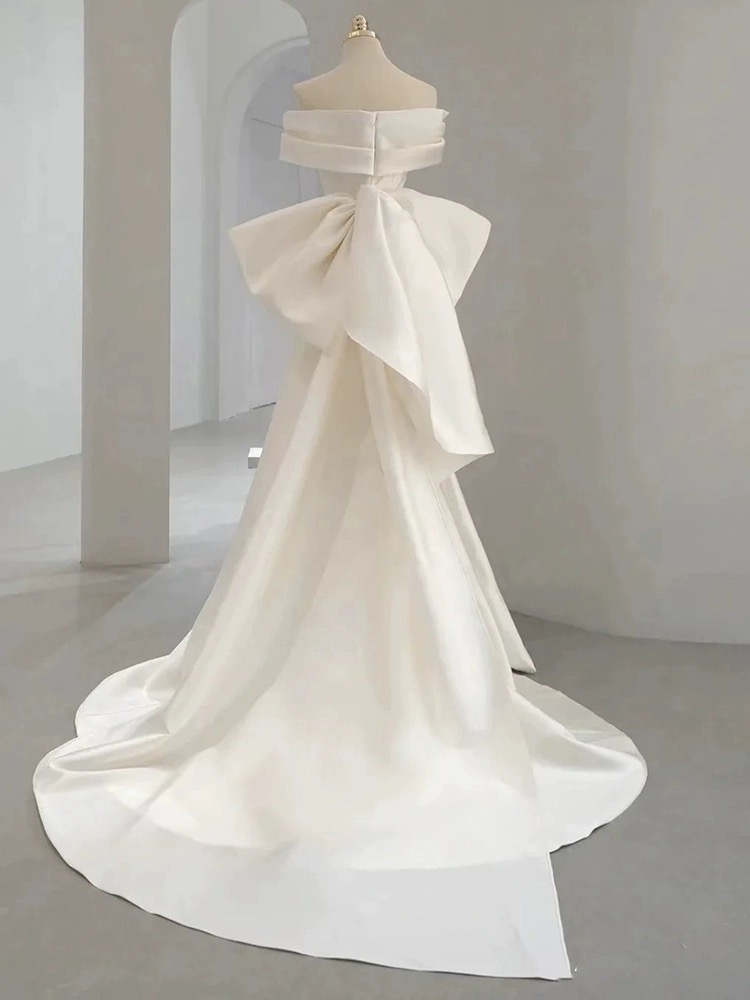 Long Sleeve French Vintage Light Wedding Dress Bride