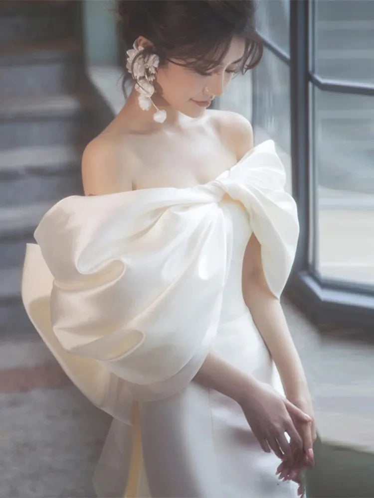 Elysian Ivory Satin Designer Gown s8