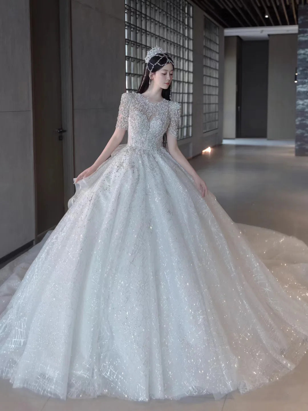 Sparkling Beaded Ball Gown Wedding Dress on Luulla