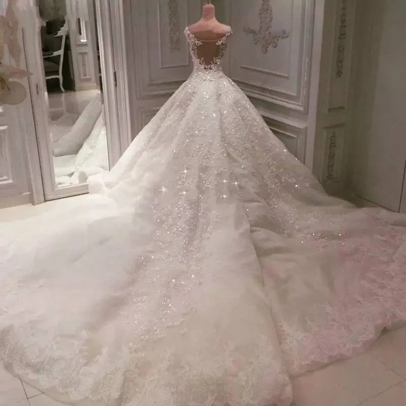 Sparkling Lace Bridal Gown With Long Train on Luulla
