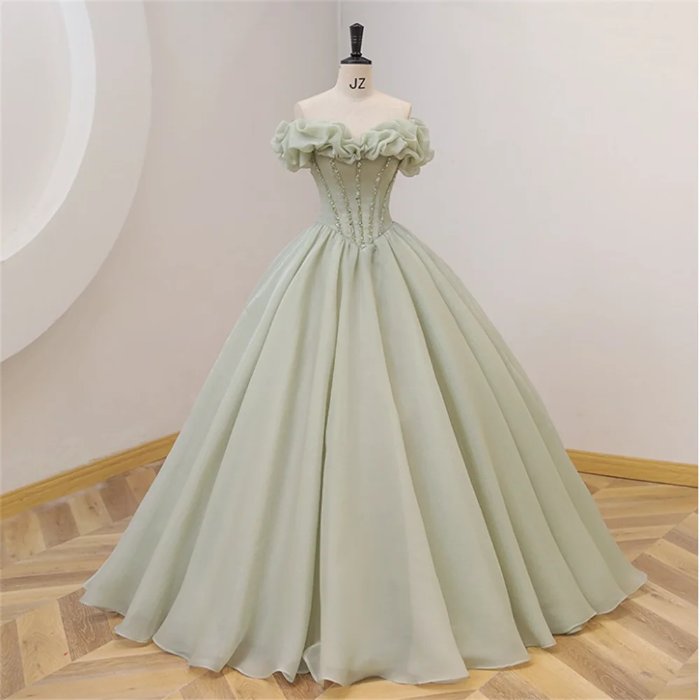 Green fitted bodycon ball gown R6607 main image 0